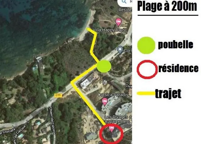 Les Rivages De Stagnola T3 Vue Et Montagne 200m Climatise דירה